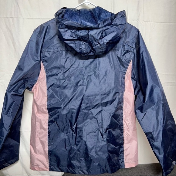 IS Apparel Rain Jacket Size Medium Yakima River Blue Pink Wind Resistant Hooded - Picture 9 of 10
